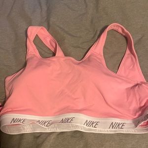 Pink Nike sports bra